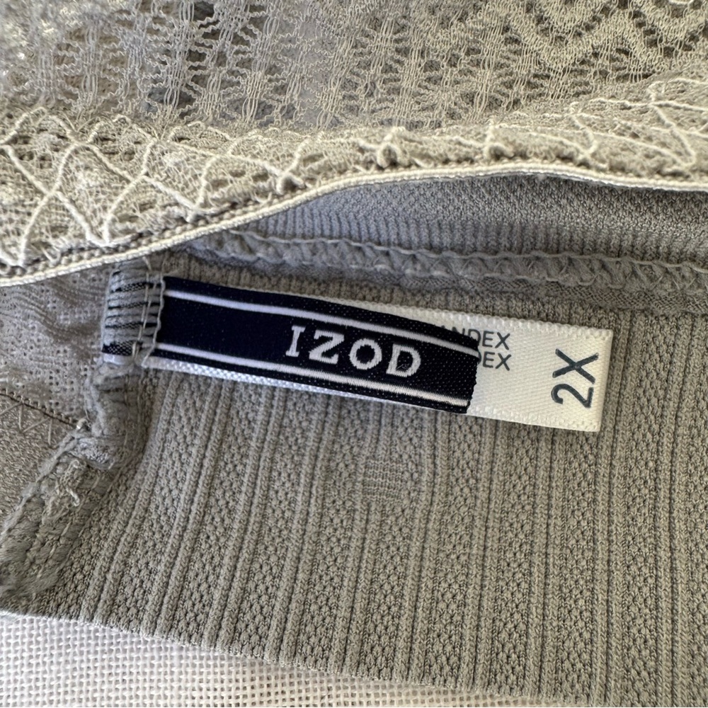 Izod Ribbed Gray Sports Bra - Picture 3 of 12